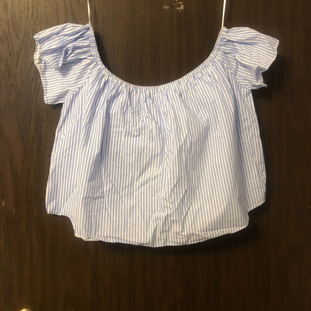 Zara off the shoulder stripe top
